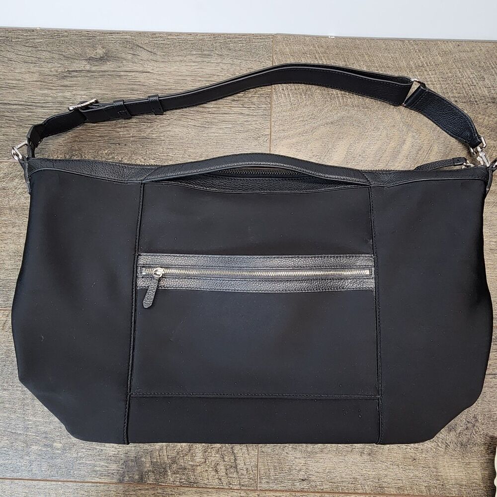 Cole Haan Grandseries Black Nylon W/Leather Trim Large Tote Bag Excellent Cond.